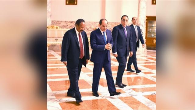 الرئيس  السيسى-يستقبل رئيس وزراء السودان عبد الله حمدوك