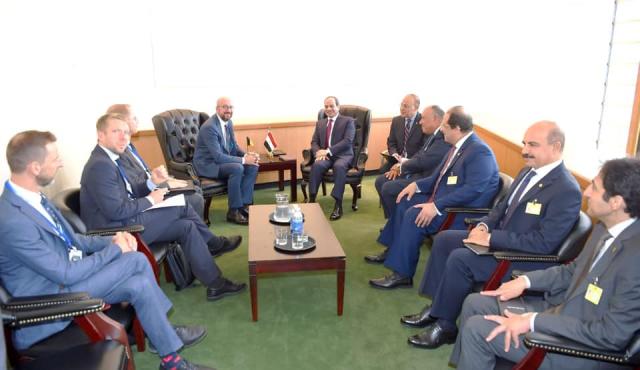  الرئيس عبدالفتاح السيسي يلتقى رئيس وزراء بلجيكا شارل ميشيل