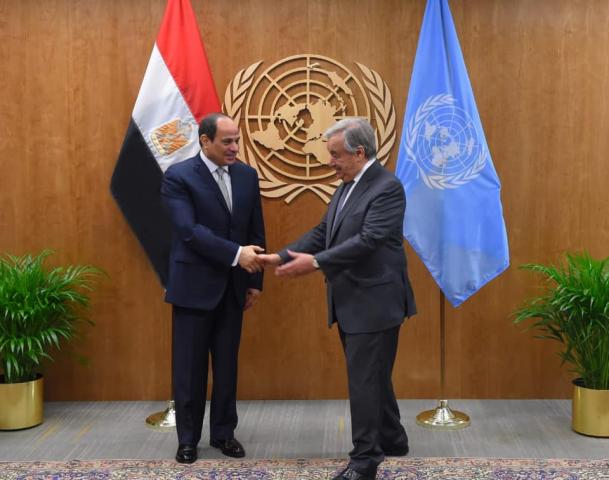 الرئيس السيسي يلتقي سكرتير عام الأمم المتحدة أنطونيو جوتيريش