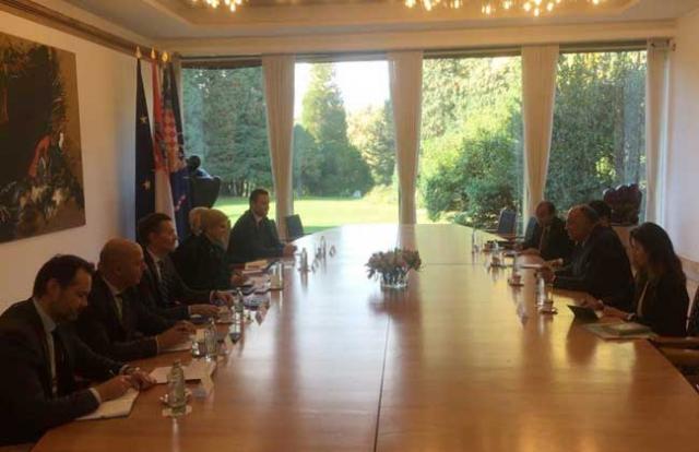 رئيسة كرواتيا تستقبل وزير الخارجية سامح شكري