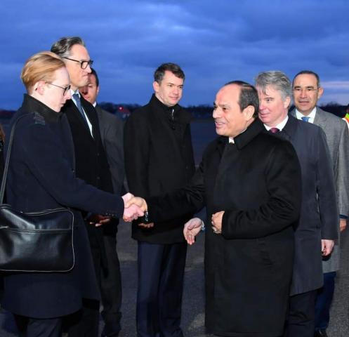 الرئيس عبد الفتاح السيسي يصل  برلين للمشاركة في فعاليات القمة المنعقدة حول ليبيا