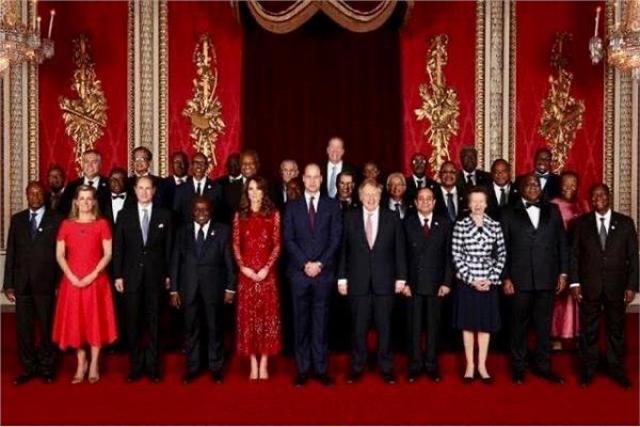 حفل الاستقبال الرسمي لرؤساء الوفود المشاركة في أعمال القمة البريطانية الأفريقية للاستثمار بقصر باكينجهام الملكي