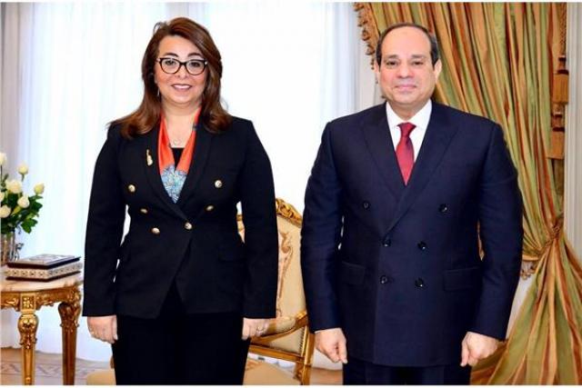 الرئيس عبد الفتاح السيسي يستقبل الدكتورة غادة والى