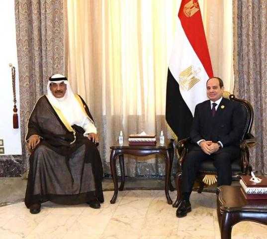 الرئيس عبد الفتاح السيسي يلتقي رئيس وزراء الكويت في العاصمة العراقية بغداد