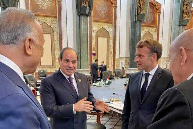 السيسي يلتقى نظيره الفرنسي و وملك الأردن في العاصمة العراقية بغداد| صور