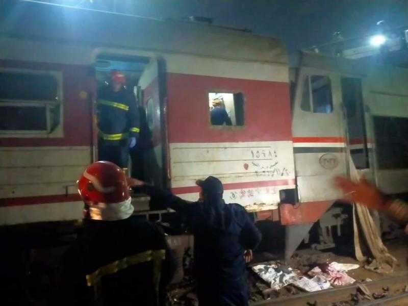 بيان للصحة: مصرع شخص وإصابة 16 فى حادث قطار قليوب والدفع بـ 20سيارة إسعاف