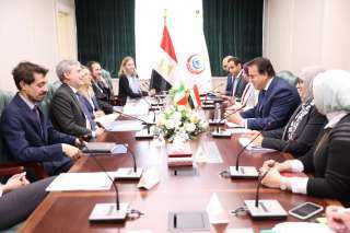 وزير الصحة يستقبل سفير دولة إيطاليا لدى مصر لمتابعة النتائج النهائية لـ «مشروع دعم تحسين خدمات التمريض»