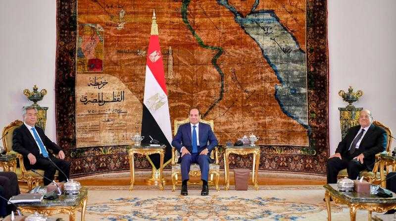 الرئيس السيسي يؤكد توافر فرص عديدة لتحقيق الاستفادة المتبادلة بين مصر والصين