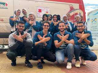 ، استعداد الاتحاد المصري لطلاب الjصيدلة بجامعة الأهرام الكندية لحملة التوعية للتبرع بالدم ،