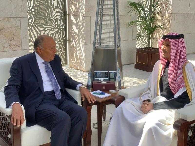 وزير الخارجية سامح شكري يعقد اجتماعاً ثنائياً مع رئيس مجلس الوزراء وزير خارجية دولة قطر