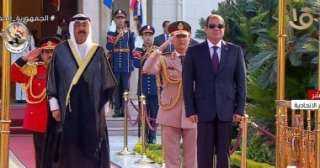 مراسم استقبال رسمية لأمير الكويت الشيخ مشعل الأحمد في قصر الاتحادية