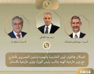 وزير الخارجية والهجرة يجري اتصالين هاتفيين مع وزيرى خارجية الهند وباكستان