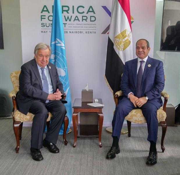 السيسي يبحث مع سكرتير الأمم المتحدة تطورات الأزمة الإيرانية