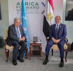 السيسي يبحث مع سكرتير الأمم المتحدة تطورات الأزمة الإيرانية