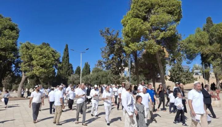 عشرات المستوطنين يقتحمون المسجد الأقصى في حماية قوات الاحتلال